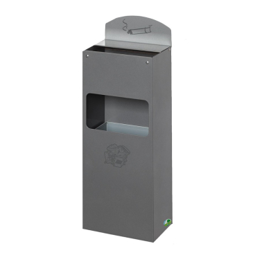 VAR Wandascher WH 51 mit Hinweisschild Farbe: silber - Bild-Darstellung des Produktes 1