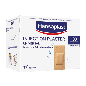 Beiersdorf Hansaplast Universal Water Resistant Injektionspfl., 1,9 x 4 cm (100 Stck.) Beiersdorf Hansaplast Universal Water Resistant Injektionspfl., 1,9 x 4 cm (100 Stck.) - Bild-Darstellung des Produktes 1