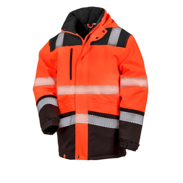 SAFE-GUARD by Result - Mantel Zum Bedrucken für Herren/Damen Unisex - Fluoreszierendes Orange/Schwarz L - Bild-Darstellung des Produktes 1