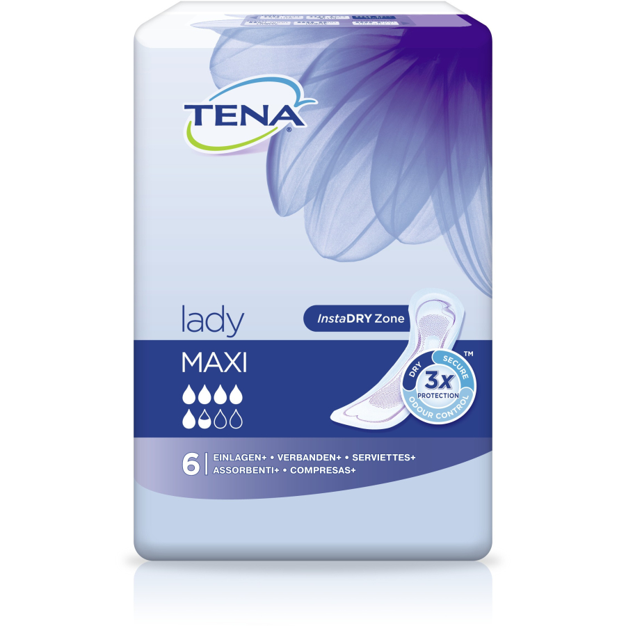 Tena Lady Maxi Slipeinlagen 1 Packung 6 Slipeinlagen Lange 38