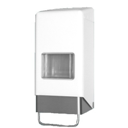 Gelzenleuchter GmbH Systemspender aus Metall, für 2000 ml Systemflaschen mit Einwegpumpen, weiß beschichtet, abschließbar EG20WV