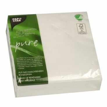 Papstar Pure Servietten, weiß 1 Packung = 50 Stück kaufen