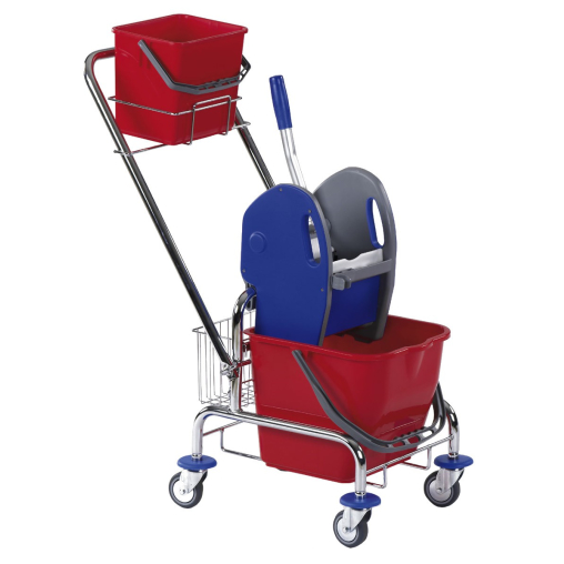 Floorstar Einfachfahrwagen Deichsel, Korb 17 l SOLID, verchromt
