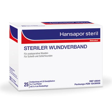 Beiersdorf Hansapor steril Wundverband, 6 x 7 cm (25 Stck.) Beiersdorf Hansapor steril Wundverband, 6 x 7 cm (25 Stck.) - Bild-Darstellung des Produktes 1