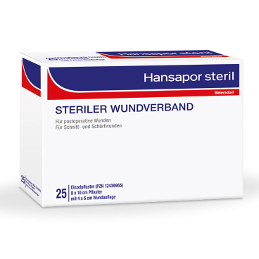Beiersdorf Hansapor steril Wundverband, 8 x 10 cm (25 Stck.) Beiersdorf Hansapor steril Wundverband, 8 x 10 cm (25 Stck.) - Bild-Darstellung des Produktes 1