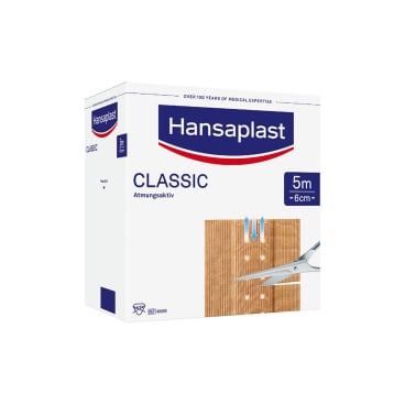Beiersdorf Hansaplast Classic Wundschnellverband, 5 m x 6 cm Beiersdorf Hansaplast Classic Wundschnellverband, 5 m x 6 cm - Bild-Darstellung des Produktes 1