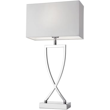 Villeroy & Boch Toulouse Tischleuchte klein - Schirm 27 x 12 cm - Höhe 52 cm - Metall/weiß Metall/weiß-Schirm 27 x 12 cm - Höhe 52 cm - Bild-Darstellung des Produktes 1