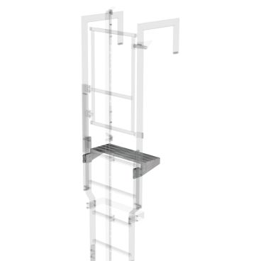 MUNK Ausstiegstritt passend für Sicherungstüre mit Steigschutzschiene Stahl verzinkt 250mm 1 Stück - Bild-Darstellung des Produktes 1