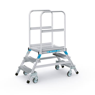 Zarges Podestleiter fahrbar mit 2x3 Leichtmetall-Stufen 1 Stück - Bild-Darstellung des Produktes 1