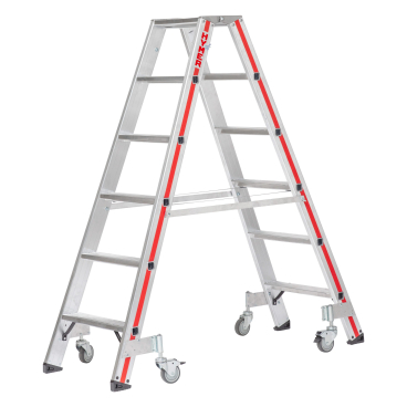 Hymer Stufenstehleiter mit Rollen 2x5 Stufen 1 Stück - Bild-Darstellung des Produktes 1