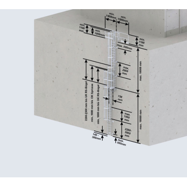 Euroline Steigleiter Aluminium blank SH 17,92m PG1 1 Stück - Bild-Darstellung des Produktes 1