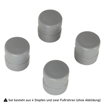 Hailo Set 2x Fußrohr + 4x Stopfen für ProfiLine ASS 120 W / ASS wall 1 Stück - Bild-Darstellung des Produktes 1