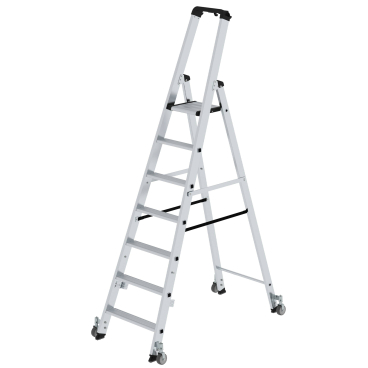 MUNK Stehleiter einseitig begehbar mit Rollen 7 Stufen 1 Stück - Bild-Darstellung des Produktes 1