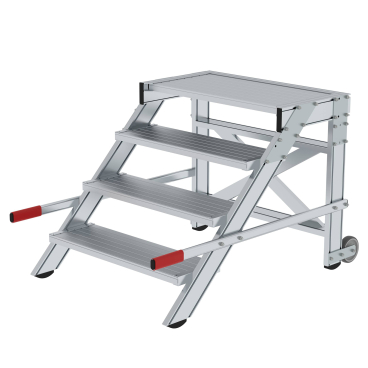 MUNK Arbeitspodest fahrbar Aluminium geriffelt 800mm Stufenbreite 4 Stufen 1 Stück - Bild-Darstellung des Produktes 1