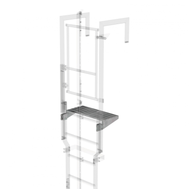 MUNK Ausstiegstritt passend für Sicherungstüre mit Steigschutzschiene Stahl verzinkt 300mm 1 Stück - Bild-Darstellung des Produktes 1