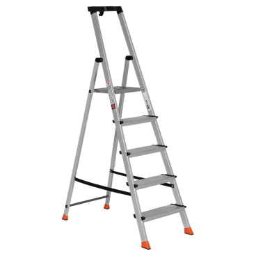 Euroline 22578 Stufenstehleiter mit Sicherheitsbrücke und Werkzeugablage 5 Stufen 1 Stück - Bild-Darstellung des Produktes 1