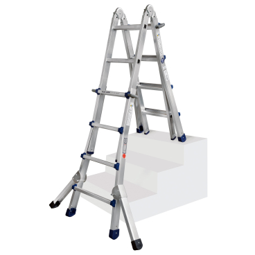 Iller Teleskopleiter Eurostars mit Dreieckauslegern 4x4 Sprossen 1 Stück - Bild-Darstellung des Produktes 1