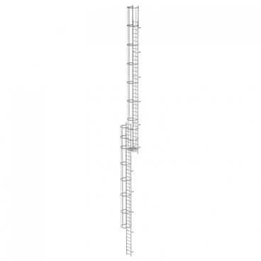 MUNK ortsfeste Steigleitern Stahl verzinkt, 18,76m SH PG2 1 Stück - Bild-Darstellung des Produktes 1