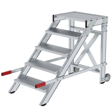 MUNK Arbeitspodest fahrbar Aluminium geriffelt 600mm Stufenbreite 5 Stufen 1 Stück - Bild-Darstellung des Produktes 1