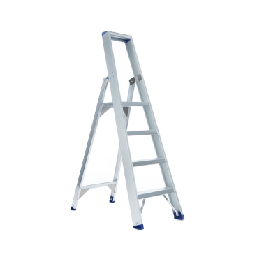 ASC Eurostairs Stufenstehleiter einseitig eloxiert mit Plattform 4 Stufen 1 Stück - Bild-Darstellung des Produktes 1