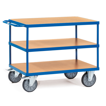 Fetra Tischwagen mit Holzwerkstoffplatten 3 Etagen Tragkraft obere Ladefläche 200kg 850x500mm Ladefläche 1 Stück - Bild-Darstellung des Produktes 1