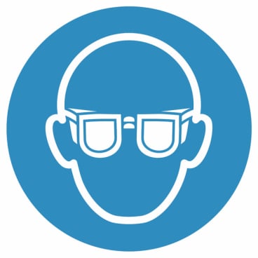 Gebotsschild: Augenschutz benutzen Material: Weich-PVC-Folie; Größe (Durchm.): 10,0 cm - Bild-Darstellung des Produktes 1