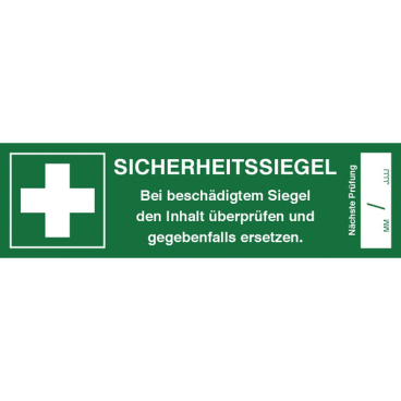 Sicherheitssiegel für Erste Hilfe Koffer 1 Bogen = 5 Stück - Bild-Darstellung des Produktes 1