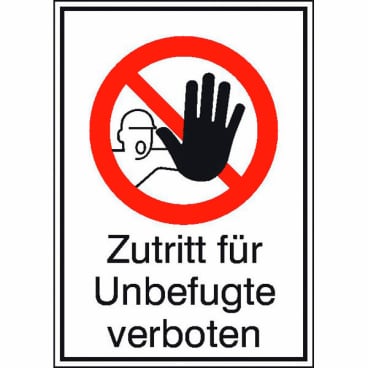 Verbots-Kombischild: Zutritt für Unbefugte verboten 1 Stück - Bild-Darstellung des Produktes 1