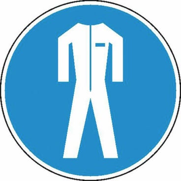 Gebotsschild: Schutzkleidung benutzen Material: Weich-PVC-Folie; Größe (Durchm.): 10,0 cm - Bild-Darstellung des Produktes 1