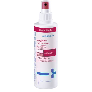Schülke kodan® Tinktur forte Hautantiseptikum, farblos 250 ml - Flasche mit Überkopfsprühpumpe - Bild-Darstellung des Produktes 1