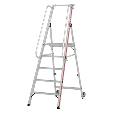 Hymer Plattformleiter mit Kipprollen und langem Handlauf 5 Stufen 1 Stück - Bild-Darstellung des Produktes 1