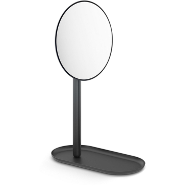 ZACK OLOMO Hand-Kosmetikspiegel - Spiegel: Ø 15 cm, Höhe 30,2 cm - Schale: 10x20 cm - schwarz schwarz-Spiegel: Ø 15 cm, Höhe 30,2 cm - Schale: 10x20 cm - Bild-Darstellung des Produktes 1