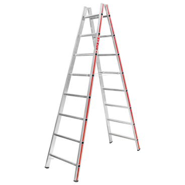 Hymer Sprossenstehleiter mit verschraubten Alumininium Scharnieren 2x8 Sprossen 1 Stück - Bild-Darstellung des Produktes 1