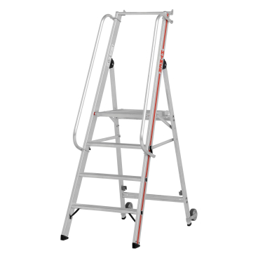 Hymer Plattformleiter mit Kipprollen und langem Handlauf 4 Stufen 1 Stück - Bild-Darstellung des Produktes 1