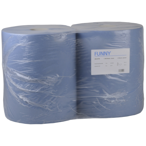 Papierputztuch auf Rolle, 36 x 34 cm, 2-lagig, blau
