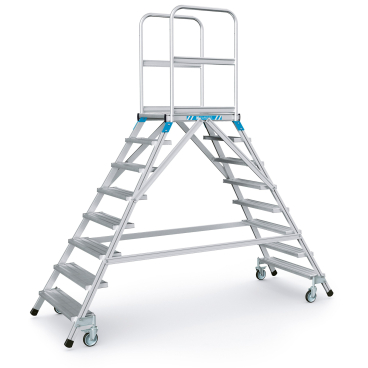 Zarges Podestleiter fahrbar mit 2x8 Leichtmetall-Stufen 1 Stück - Bild-Darstellung des Produktes 1