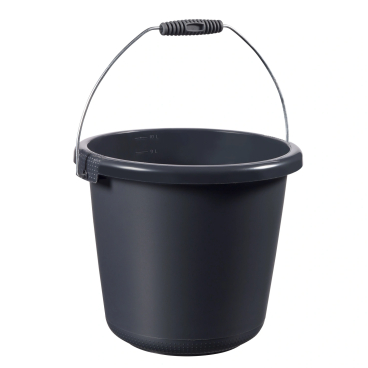 CURVER Putzeimer rund, mit Metallhenkel und Tragegriff, 10 Liter Farbe: anthrazit - Bild-Darstellung des Produktes 1
