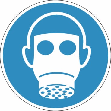 Gebotsschild: Atemschutz benutzen Material: Weich-PVC-Folie; Größe (Durchm.): 20,0 cm - Bild-Darstellung des Produktes 1