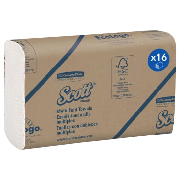 SCOTT® Multifold Papierhandtücher, 1-lagig, Z-Falz, 23,5 x 23 cm 1 Karton = 16 Packungen à 250 Tücher - Bild-Darstellung des Produktes 1