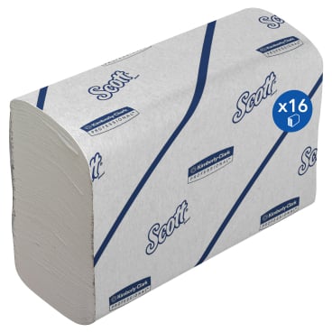 SCOTT® Essential™ Papierhandtücher, 2-lagig, 18,6 x 21,2 cm 1 Karton = 16 Packungen à 220 Blatt = 3520 Blatt - Bild-Darstellung des Produktes 1