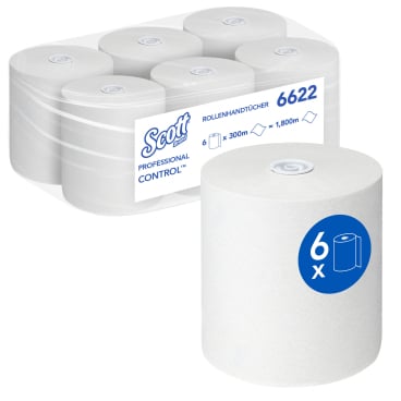 SCOTT® Control™ Rollenhandtücher, 1-lagig 1 Karton = 6 Rollen à 300 Meter = 1800 Meter - Bild-Darstellung des Produktes 1