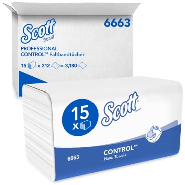 Kimberly-Clark Papierhandtücher SCOTT Control, 31,8 x 32 cm 2 Kartons = 30 Päckchen à 224 Tücher  - Bild-Darstellung des Produktes 1