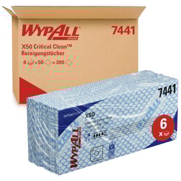 WYPALL* X50 Wischtücher - Interfold 1 Karton = 6 Packungen à 50 Stück - Bild-Darstellung des Produktes 1