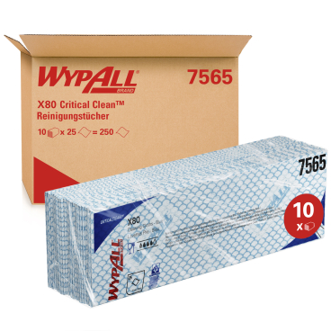 WYPALL* X80 Wischtücher - Interfold 1 Karton = 10 Boxen á 25 Tücher - Bild-Darstellung des Produktes 1