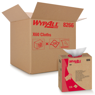 KC WYPALL* X60- Wischtücher - Zupfbox, 1-lagig, weiß 1 Karton = 10 x 126 = 1.260 Tücher - Bild-Darstellung des Produktes 1