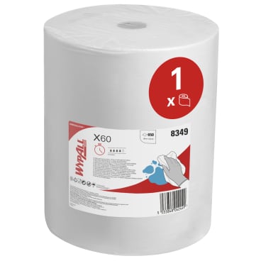 WypAll® X60 Reinigungstücher, 1-lagig, weiß 1 Paket = 1 Rolle à 652 Abrisse - Bild-Darstellung des Produktes 1