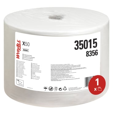 WypAll® X50 Reinigungstücher, 1-lagig, weiß 1 Karton = 1 Rolle à 1100 Tücher - Bild-Darstellung des Produktes 1