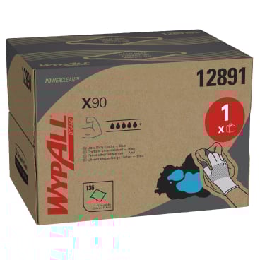 WypAll® X90 Wischtücher, 2-lagig, 42,7 x 28,2 cm 1 Bragbox = 136 Tücher - Bild-Darstellung des Produktes 1