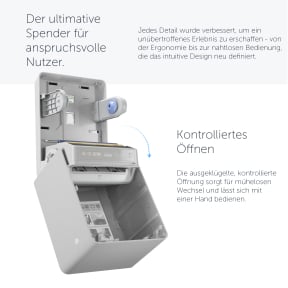 Kimberly-Clark Professional ICON Automatischer Handseifen- & Desinfektionsmittelspender – Weißes Gehäuse Mit Mosaik-Blende – Bis 60.000 Ausgaben Pro Batteriesatz – Inkl. Befestigung