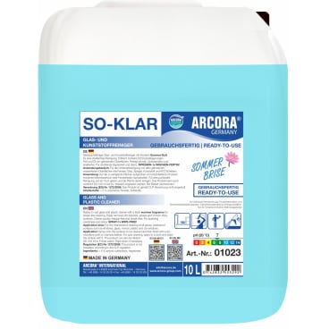 ARCORA SO-KLAR Glas- und Kunststoffreiniger 10 Liter - Kanister - Bild-Darstellung des Produktes 1